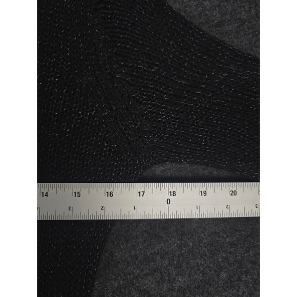 Vtg Alberto Makali Black V Neck Metallic Sheer Knit Sweater Lightweight Size M - Picture 6 of 8